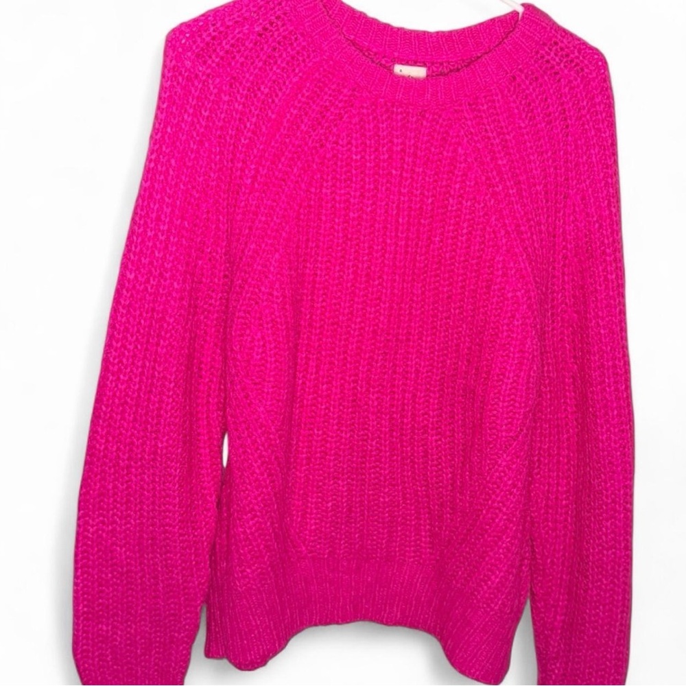 A New Day Women's Bright Pink Crew Neck Sweater